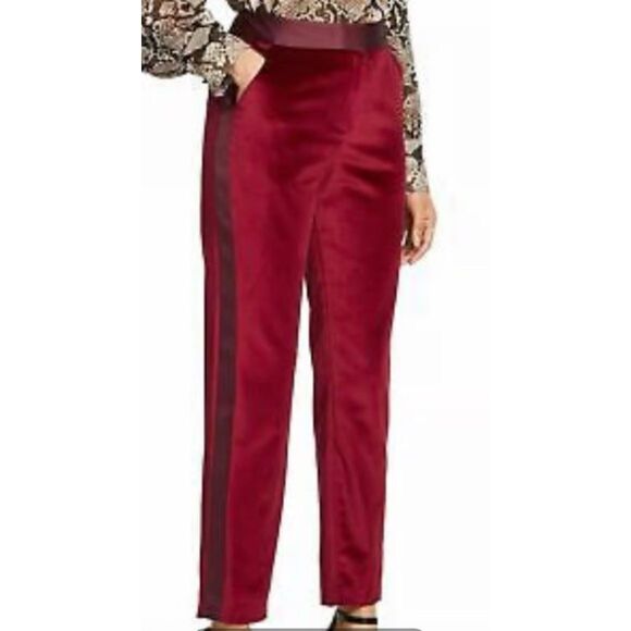 Pants - Altuzarra for Target Tuxedo Pants Womens Size 2 Red Velvet Straight Leg Ankle
